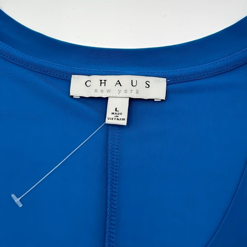 Chaus New York Royal Blue High Low Tunic Sleeveless Tank Top Scoop Neck Large - Picture 10 of 13